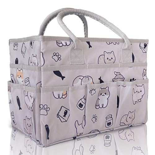 Cupohus Art Organizer Craft Storage Tote Bag with Pockets and Handles Pet - color: Pet Prints