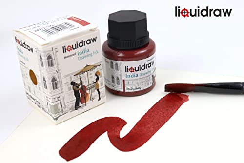 Liquidraw Coloured Drawing Ink India Ink, Waterproof 20 Assorted Colours, 35ml Indian Inks for Artists (Burgundy) - color: Burgundy
