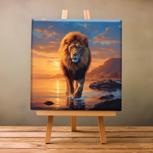 Natuyalo Paint by Numbers Kit for Adults Framed - Lion Paint by Number on Canvas with Frame, Animal DIY Acrylic Painting by Number Ideal Gift Home Wall Decor (12x12 Inch) - color: Color-02