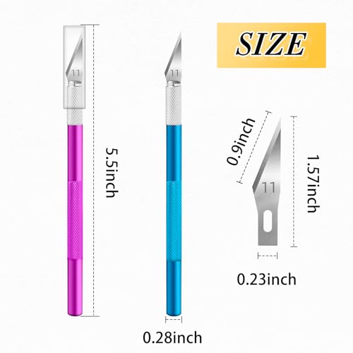 JTIEO Exacto Knife Hobby Knife 74 Pack with 4 Upgrade Sharp Hobby Knives and 70 Spare Exacto Knife Blades for Art, Scrapbooking,Stencil - color: Colorful