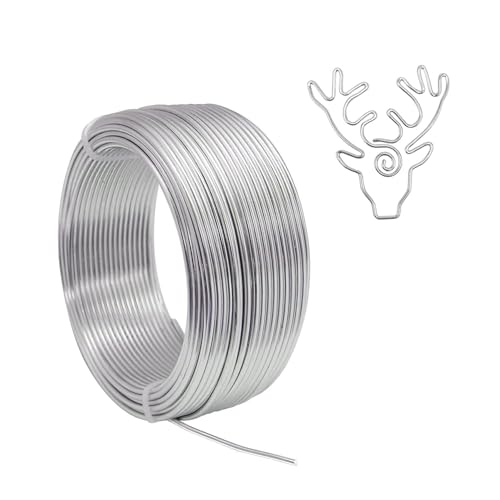 90 Feet Bendable Aluminum Craft Wire 2mm Metal Wire for Sculpting Bonsai Training Doll Skeletons DIY Jewelry Making Armature Making Wire Weaving (Silver) - color: silver