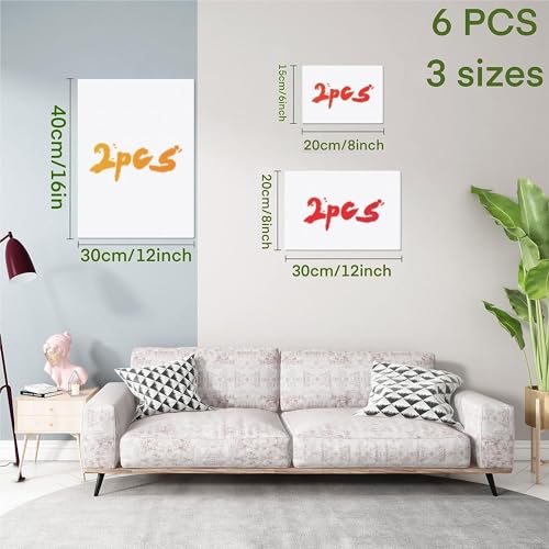 Canvases for Painting, 40x30, 30x20,20x15, 8 Set Canvas with Palette & Tape