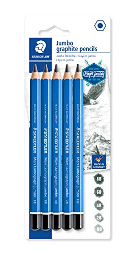 STAEDTLER PENCILS DRAWING MARS LUMOGRAPH JUMBO SET OF 5 (Pack of 2) - size: 5 Count (Pack of 2)