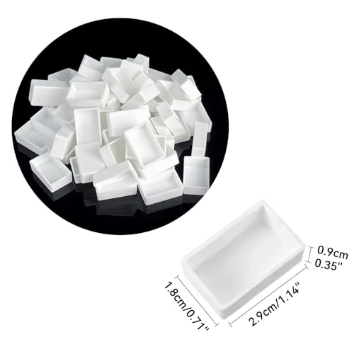 50Pcs Watercolor Full Pans Empty with Magnetic Stripe,Plastic Palette Tins - color: 50 Full Pans