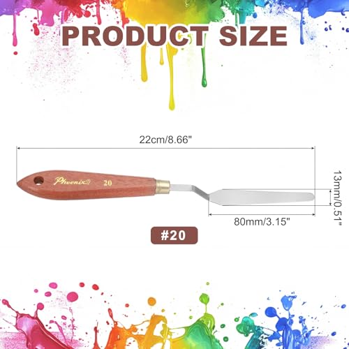 MECCANIXITY Pack of 1 Palette Knife No.20, 8.6" Long Palette Knives with Stainless Steel Flexible Spatula Pallet Knife and Wood Handle for Scraping, Mixing, Oil Acrylic Painting Canvas - style: No.20
