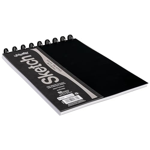 UCreate Disc Bound Sketch Book, Heavyweight, Silver, 9" x 12", 50 Sheets - style: Silver; 9" x 12"