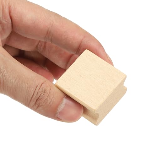 PATIKIL 30x30mm Blank Wood Rubber Stamp Mounts, 5Pcs Wooden Rubber Stamp Handle Hard Wooden Blocks for Making DIY Crafting, Brown - size: 30x30mm