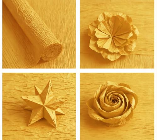 Crepe Paper Roll 8.2ft Long 17 Inch Wide for Wedding Ceremony Various Large Festivals Decoration (26- Yellow) - color: 26- Yellow