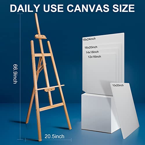 Stretched Canvases for Painting 10x20 Inch 7-Pack, 10 oz Triple Primed Acid-Free 100% Cotton Blank Canvas, Rectangular Canvas for Oil Paint Acrylics Pouring & Wet Art Media - size: 10"x20"(7-Pack), style: Studio