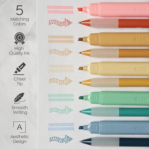BLIEVE - Aesthetic Highlighters and Gel Pens With Soft Ink and Chisel Tip, Bible Highlighters and Pens No Bleed, Dry Fast Easy to Hold, for Bible Journaling Planner School Supplies (VINTAGE) - color: VINTAGE