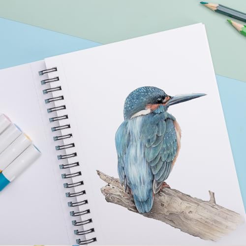 5.5 × 8.5 Inch Marker Paper Pad, 30 Sheets, 200gsm, Double-Sided | Bleedproof Acid-Free Paper, Smooth Surface, Spiral Bound, Tear-Off Pages, Works with Alcohol Markers, Pens & Acrylics - size: 5.5×8.5 Inch (1 Pack)