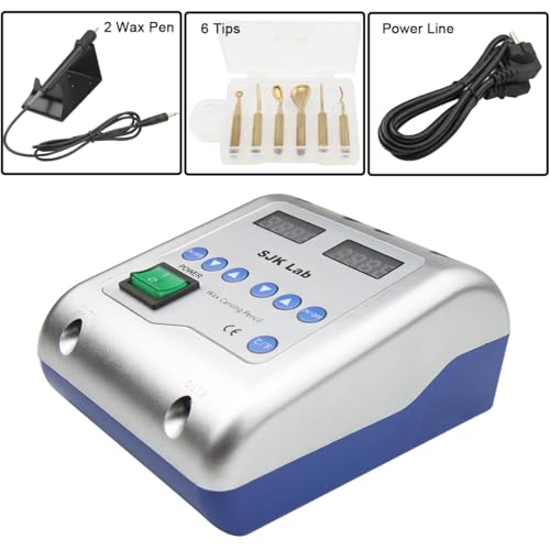 Dental Electric Wax Carver with Dual-Pen & 6 Wax Tips | Multi-Purpose Wax Carving Instrument for Waxing, Jewelry Wax Work,Dental Lab Equipment