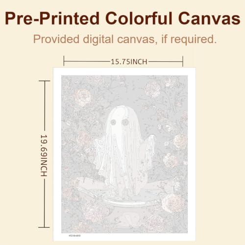 Gemozaic Halloween Paint by Numbers Kit for Adults - Cute Bathtub Ghost - color: MT23100