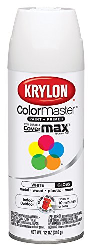 Krylon K05150107 ColorMaster Paint + Primer, Gloss, White, 12 oz. - color: White, size: 12 Ounce (Pack of 1), style: Gloss