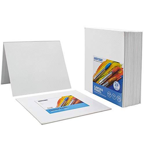 Canvas Boards for Painting 8x10 Inch, Super Value 24 Pack Paint Canvases, White Blank Canvas Panels, 100% Cotton Primed, Painting Art Supplies - size: 8"×10"