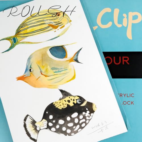 CuppaClip Watercolor Paper Block Pure Cotton Art Paper Pad 300GSM(140LB) Acid-Free 20 Sheets Watercolor Art Supplies (Rough Grain, 15×10.2in) - color: Rough Grain, size: 15×10.2in