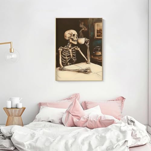 KICHANG Skull Diamond Art Kits for Adult Diamond Painting Kit for Beginner | Skeleton 5D DIY Diamond Dots Full Drill Crafts for Gem Art Dot Art for Adults Home Wall Decor for Teens Boys Girls 12x16 inch - color: DP04601