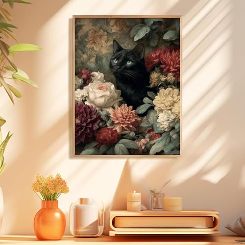 Cat Paint by Numbers Kit for Adults, Adult Paint by Number Kits 16x20 in | Paint by Numbers Kit for Adults, Acrylic Painting by Numbers, DIY Arts and Crafts for Gifts or Home Decor - color: Cat