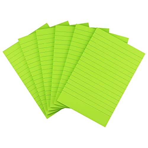 Early Buy Lined Sticky Notes, 4x6 in, 6 Pad, 45 Sheets/Pad (Green) - color: Green