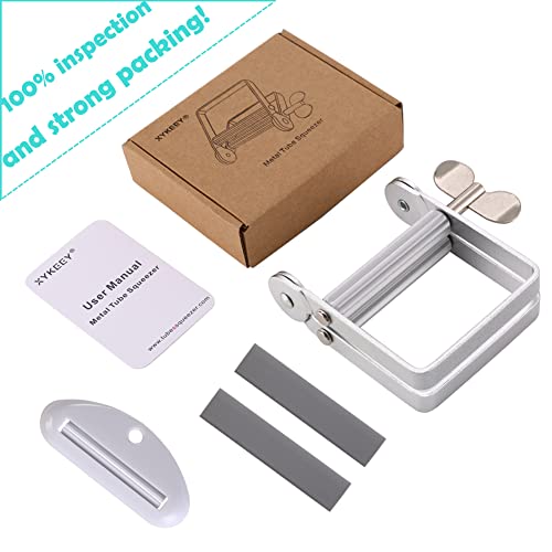 Toothpaste Squeezer, Metal Toothpaste Tube Squeezer Paint Tube Wringer for Artist, Hair Salon, Painter… - color: Silver