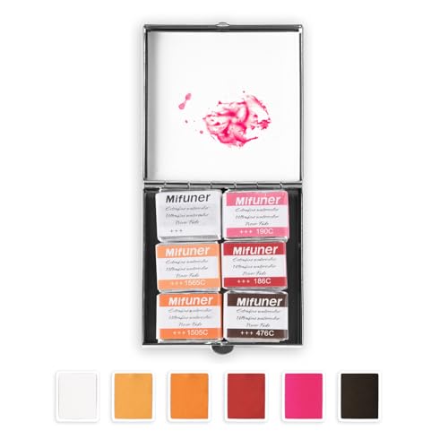 Mini Portable Handmade Artist Watercolor Paint,6 Colors Solid Watercolor - color: Solid Watercolor--mix Color 06