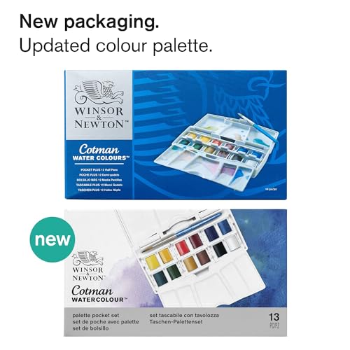 Winsor & Newton Cotman Watercolor Paint Set, 12 Half Pan Palette Pocket Set - style: 12 Half Pan Palette Pocket Set