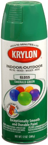 Krylon K05201607 ColorMaster Paint + Primer, Gloss, Emerald Green, 12 oz. - color: Emerald Green, size: 12 Ounce (Pack of 1), style: Gloss