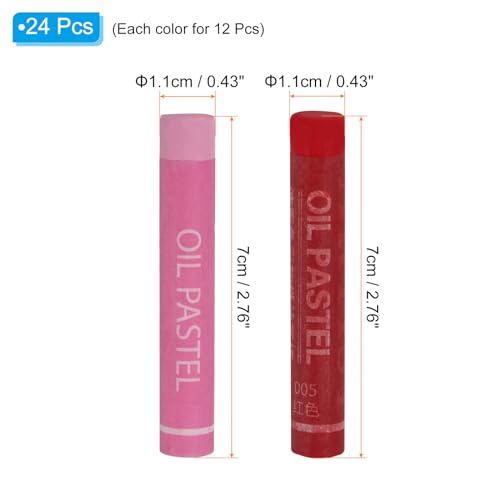 PATIKIL Pink, Red Oil Pastels, 24Pcs Soft Oil Crayons Creamy Pastels Stick Art Supplies for Art Painting Drawing Blending Graffiti for Artists Beginners - color: Pink/Red