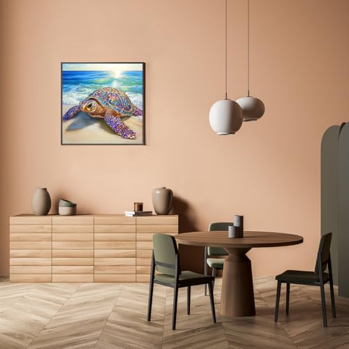 Sea Turtle Beach Diamond Art Kits for Adults, 5D Diamond Painting Kits - color: CM042