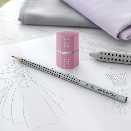 Faber-Castell Grip Trio Pencil Sharpener: Rose Shadows - style: Rose Shadows