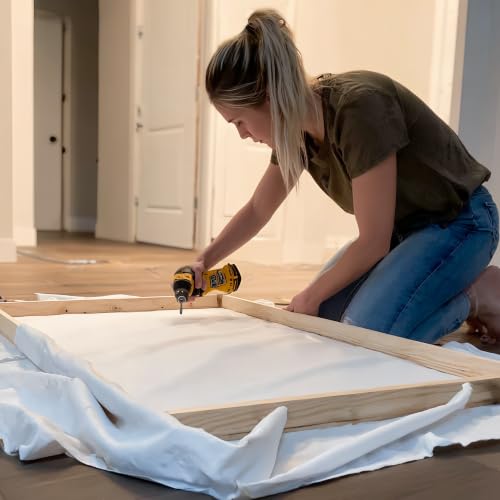 PHOENIX Unprimed Canvas Fabric by The Yard - 72 Inch x 3 Yard (9ft) 10 oz Heavy Duty Cotton Duck Cloth for Oil & Acrylic Painting, DIY Stretching and Professional Art Projects - size: 72" x 3 yard