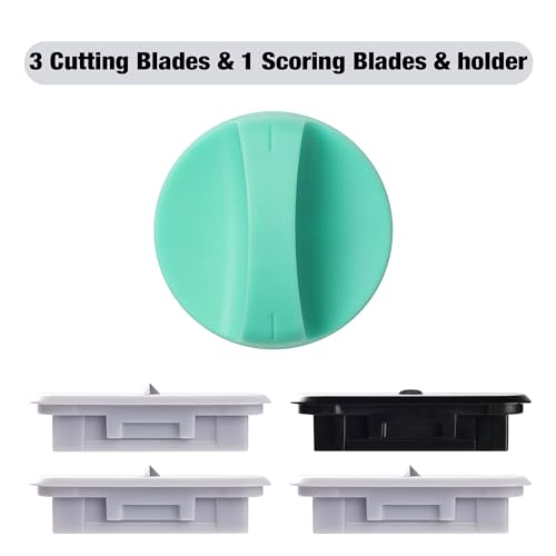 Likart 4-Pack Paper Cutter Replacement Blade Kit,Portable Trimmer Cutting Blades Compatible for Portable Trimmer/Basic Trimmer/Roll Holder,3 Cutting Blades & 1 Scoring Blades with a Holder,Light Green - color: Light Green(4P)