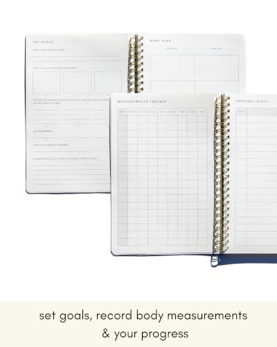 Kunitsa Co. Fitness Journal for Women - Track Workouts, Meals, and Weight Loss, Undated, Fits 120 Workouts, Brown, 6 x 8.5 Inches - color: Brown