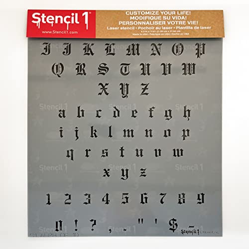 Stencil1 Old English Font Stencil 1/2" Alphabet Letters Painting Craft - size: 1/2" Letters