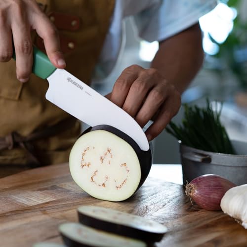 Kyocera Commemorative Ceramic 2-Piece Knife Set - Botanical Green 5.5" Santoku & 4.5" Utility - color: Limited Edition Botanical Green