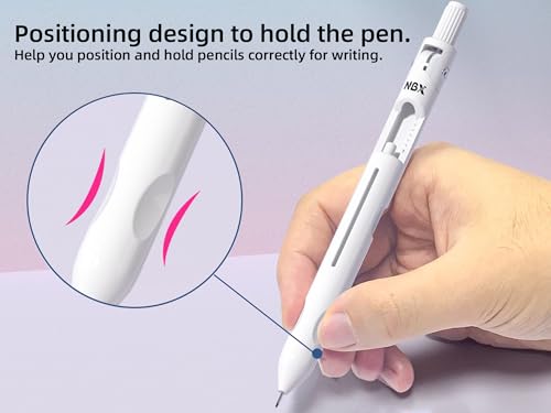 Cute Mechanical Pencil, Metal Grip, Refillable for School Supplies Kid Student Writing, Drafting Drawing Sketching, Mechanical Pencils Set with Lead Refills & Compass & Ruler & Eraser (White,1-PACK) - color: 1 Pack(White)
