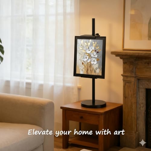 Adjustable Tabletop Easel Stand for Picture Frames, Picture Easels for Display, Gold Easel, Picture Frame Stand, Adjustable Art Easel.(18inch,Black) | Metal Picture Frame Holder Stand Table for Art, Picture stand for Artwork,Photo,Sign - color: Black, siz