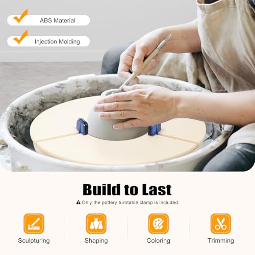 Pottery Machine Turntable Clamp, Detachable Ceramic Pottery Trimming Tool Set, Adjustable Ceramic Art Spinner Repair Tool for Beginners and Professionals