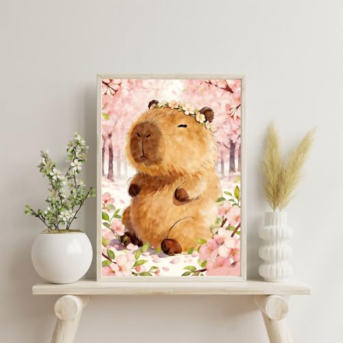 Diamond Art Kits for Adults Diamond Art Painting Kit Capybara Animal Gifts | Cute Birthday Personalized Gifts for Women Her Gem Art DIY 5D Diamond Painting Kits Home Wall Kawaii Room Decor 12x16inch - color: Capybara Animal