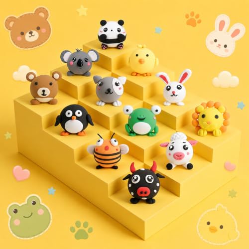 Air Dry Clay Kit -12 Animals Modeling Clay for Kids Arts and Crafts | Ultra Light & Soft,Safe & Non-Toxic,No-Sticky & Crack,DIY Molding Clay with Sculpting Tools,Party Favors Gifts for Girls Boys - color: #01Yellow- Pet Paradise