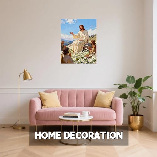 TINDAY Jesus Paint by Numbers Kit for Adults Beginner Easy Paint | DIY Oil Paint by Number for Adult Religion Painting by Number for Adult on Canvas Acrylic Painting Wall Decor 16x20 In - color: Jesus
