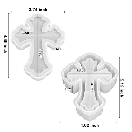 RESINWORLD Fancy Cross Box Silicone Mold, Small Jar Storage Mold with Lid