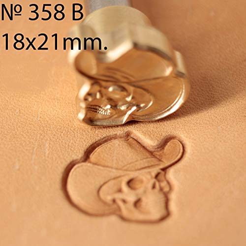 DandS ltd Leather Stamp Tool,Skull with Hat, Professional Steel Craft Tool for Leatherworking, Embossing, Carving & Stamping Leather Projects, Belts Wallets & DIY Projects Compatible with Mallet #358B - color: Skull with Hat 0.70 x 0.82"