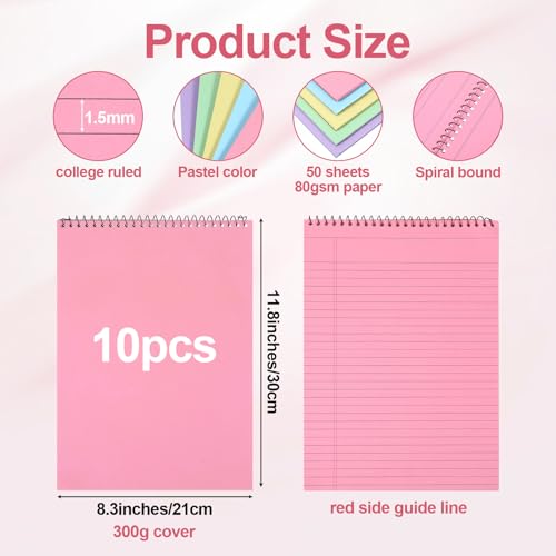 kuyeyzu Top Spiral Notebook A4 Size 30 Sheets 5 Pastel Colors for Work | Vibrant 5-color set, top-bound spiral design, compact 30-sheet notebook, smooth writing paper, organized note-taking