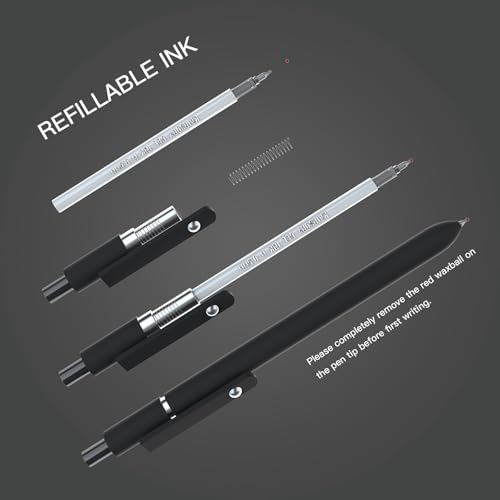 Retractable Gel Pens,0.5mm Fine Point Pen Smooth Writing japanese gel pen, quick drying black ink,High-End Series Ballpoint,Gifts for Women and Men(10 Pcs Black Ink-Black Gray shaft pens) - color: 10 Pcs black and gray-Black Ink-0.5mm-Style 3