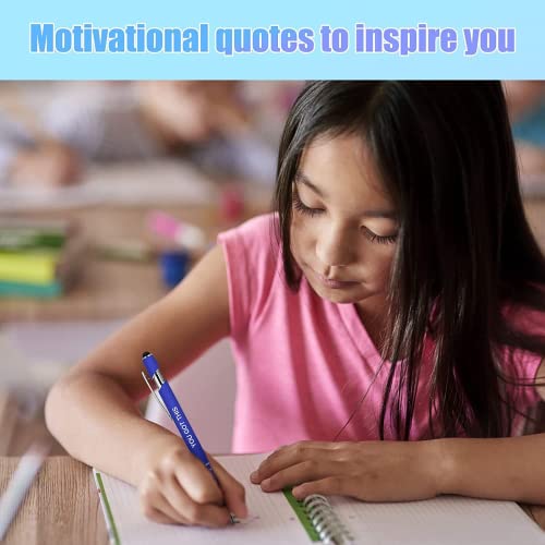 100 PCS Inspirational Pens Bulk with Stylus Tip Gifts Black Ink