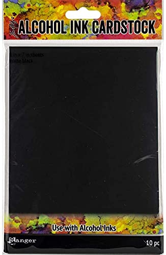 Tim Holtz Alcohol Ink Surfaces - Yupo White Heavystock & Black Matte Cardstock
