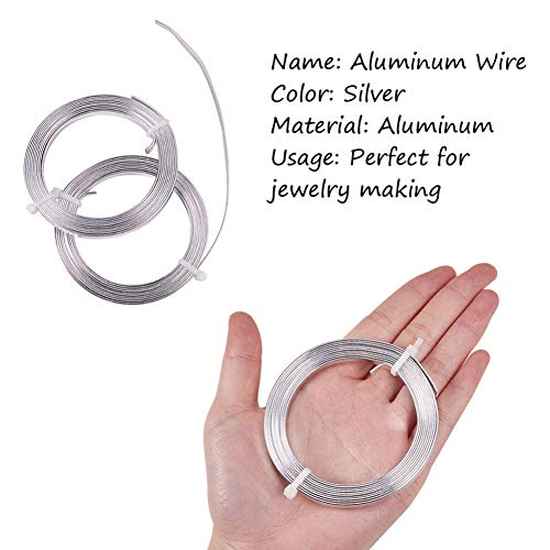Pandahall 6.56 Feet 18 Gauge Aluminum Craft Wire 5x1mm Bezel Strip Wire Silver Flat Wide Bendable Wire Metal Artistic Wires for Sculpting Armature Floral DIY Craft Jewelry Making