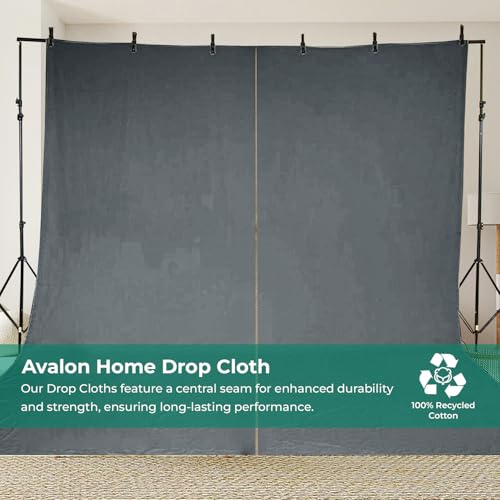 Canvas Drop Cloth for Painting 9x12 feet Pack of 2-8oz Painters Drop Cloths for Painting - All Purpose Canvas Tarps for Floor & Furniture Protection - Recycled Cotton Fabric - size: 9x12 Ft - 2 pc