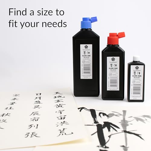 Yasutomo Bokuju Liquid Ink - 2oz Sumi Ink for Calligraphy and Artwork - Black Drawing Ink for use with Japanese Ink Brushes and Dip Pens - size: 2 fl oz